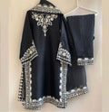 Embroidered 3PC Raw Silk Suit - Neck, Sleeves & Daman Design