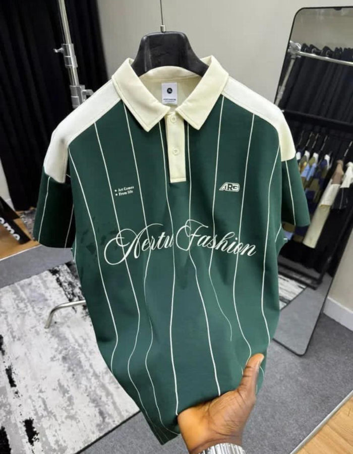 Men's Premium Contrast Collar Polo Shirt - Minimalist Slim Fit