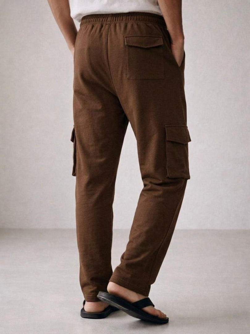 Men's Straight-Leg Cargo Trousers - Minimalist Utility Pants