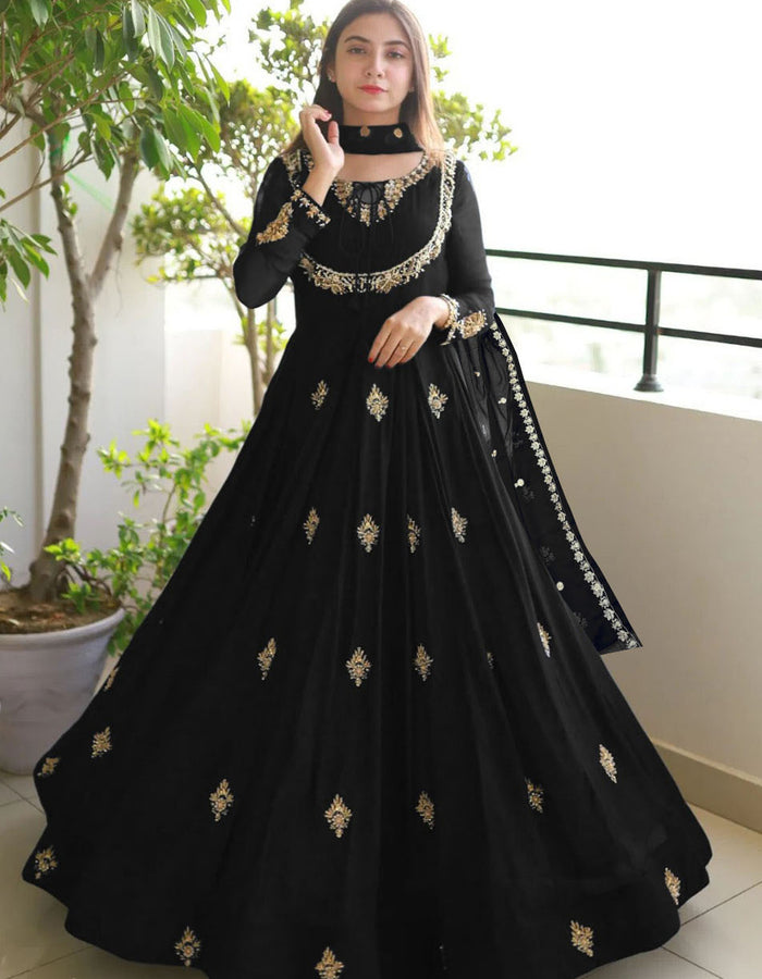 Front Embroidered Maxi with Embroidered Dupatta 3PC Set