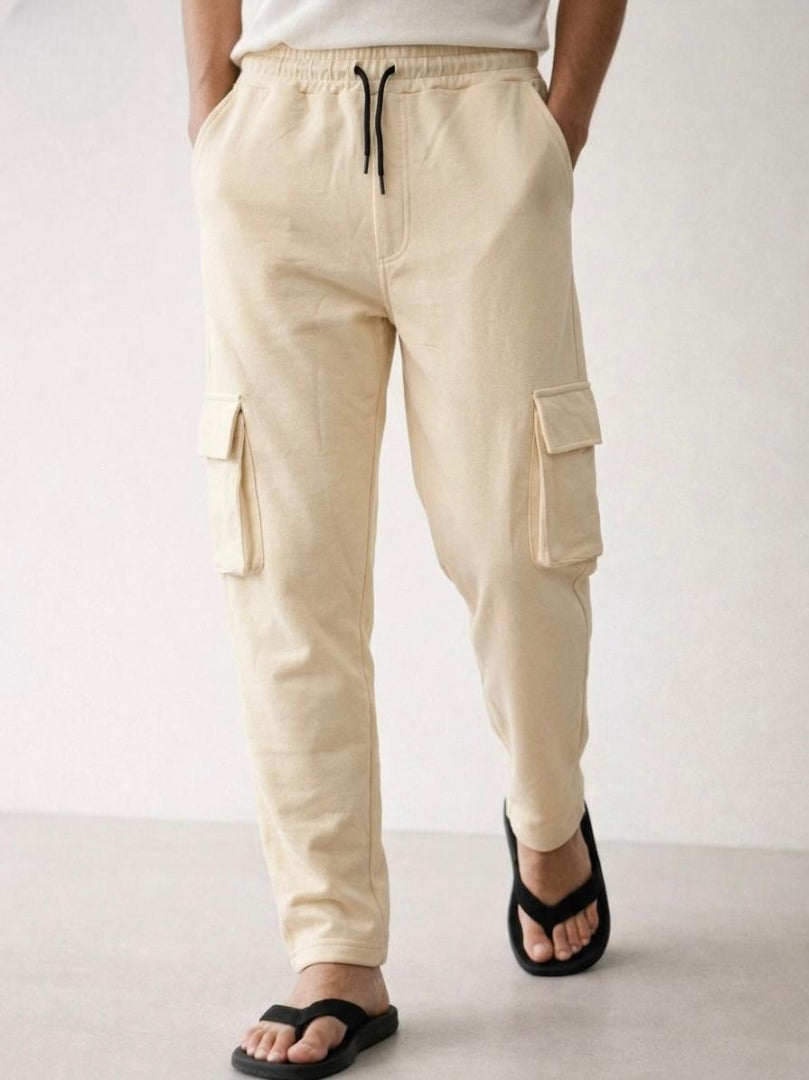 Men's Straight-Leg Cargo Trousers - Minimalist Utility Pants