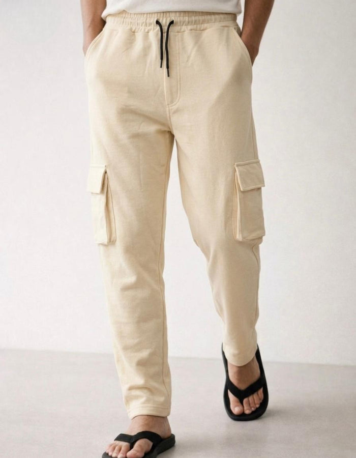 Men's Straight-Leg Cargo Trousers - Minimalist Utility Pants
