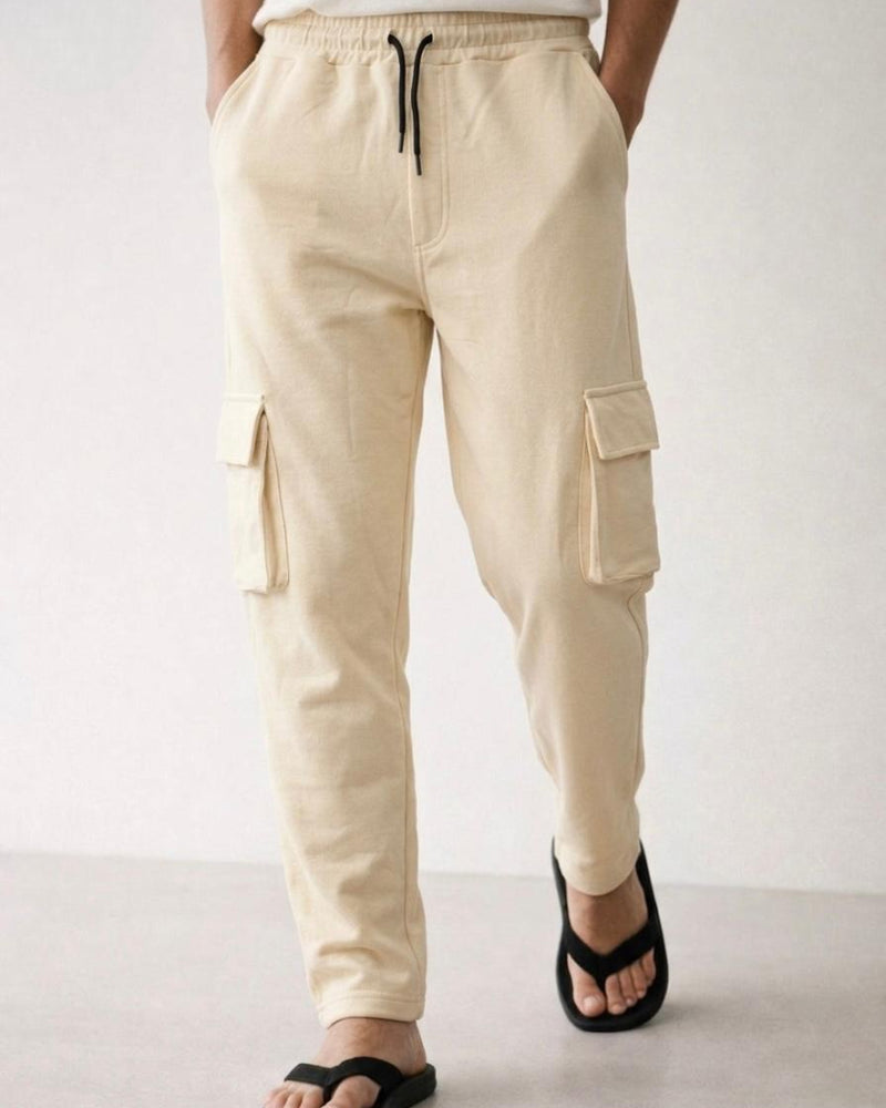 Men's Straight-Leg Cargo Trousers - Minimalist Utility Pants