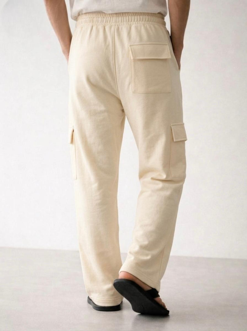 Men's Straight-Leg Cargo Trousers - Minimalist Utility Pants