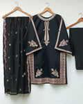 Elegant Embroidered Shirt Dupatta 3PC