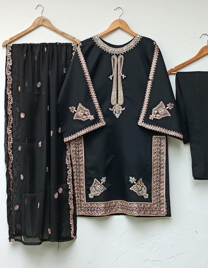 Elegant Embroidered Shirt Dupatta 3PC
