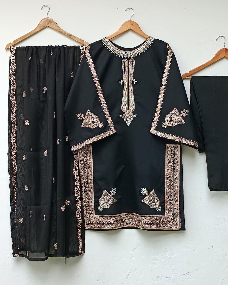 Elegant Embroidered Shirt Dupatta 3PC