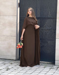 Stylish Cap Shawl Fitted Maxi 2PC for Women