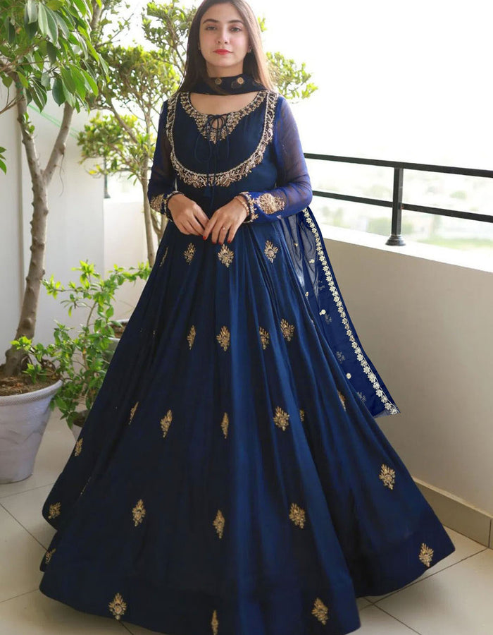 Front Embroidered Maxi with Embroidered Dupatta 3PC Set
