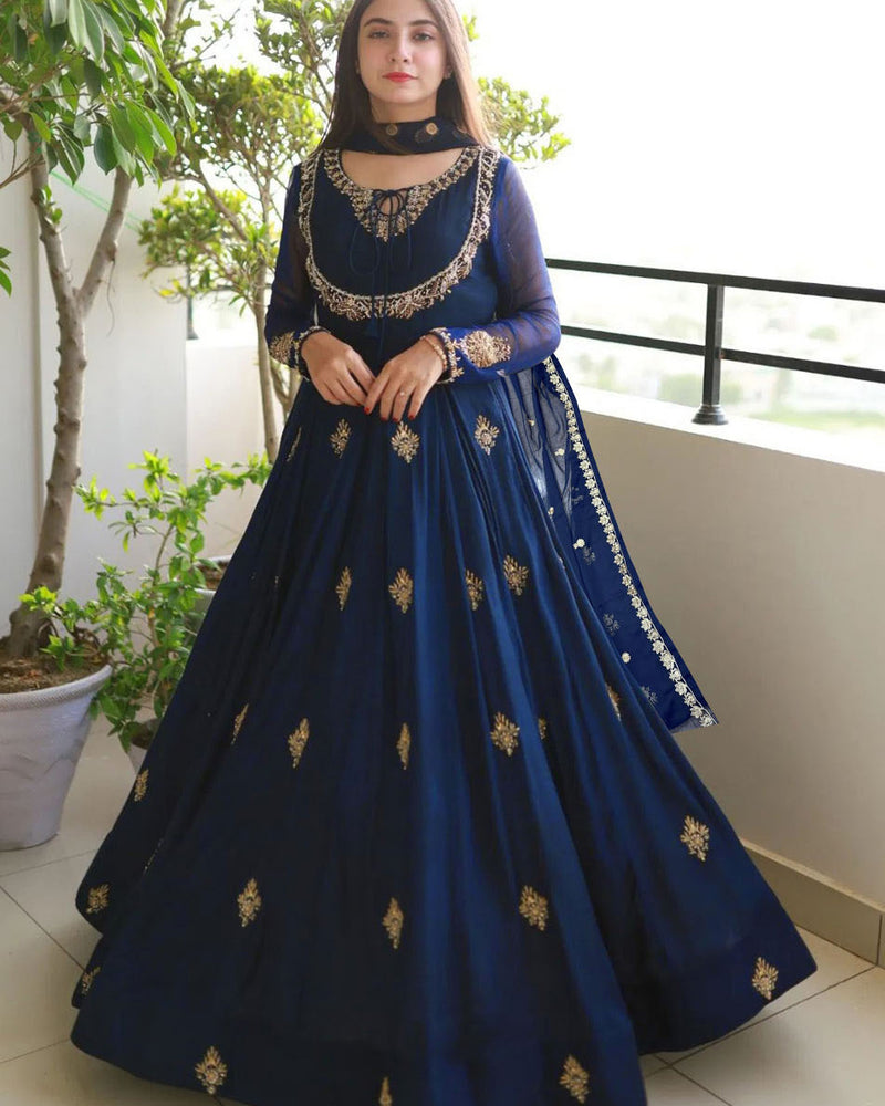 Front Embroidered Maxi with Embroidered Dupatta 3PC Set