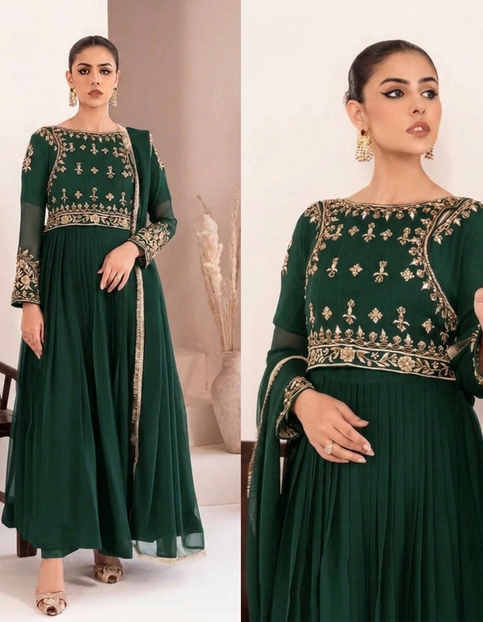Original Raw Silk 3PC Embroidered Suit - Heavy Sequence Flapper Set