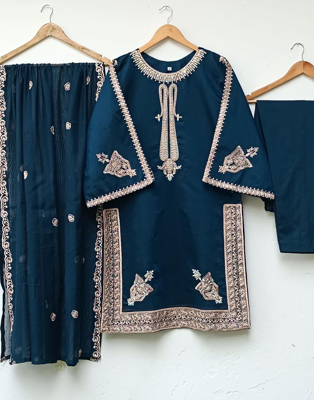 Elegant Embroidered Shirt Dupatta 3PC